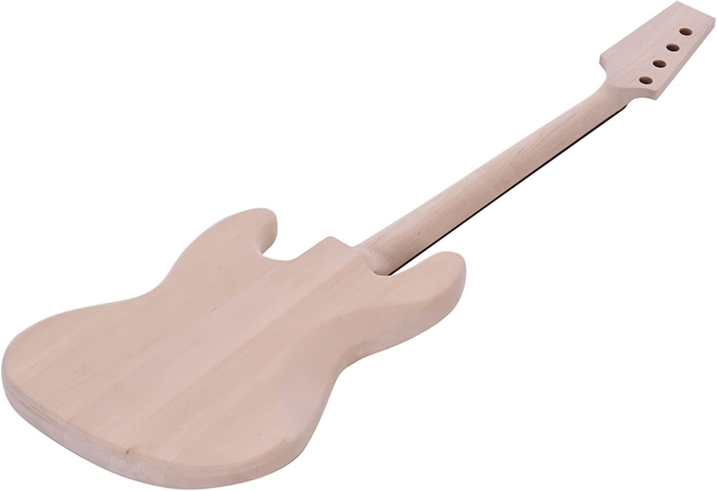 TSTS 4-String Electric Bass Guitar DIY Kit Solid Basswood Body Maple Neck Rosewood Fingerboard DIY Kit Set Unfinished Electric Guitar Kit