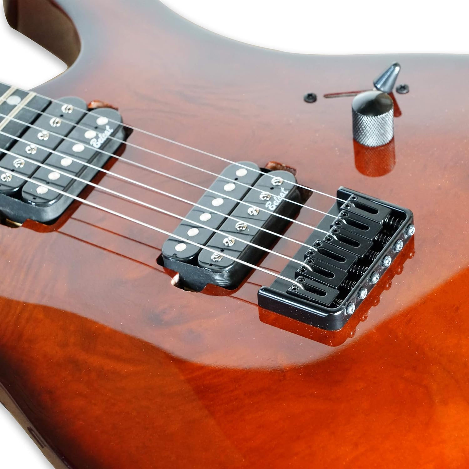 Gstyle 6 String Electric Guitar Maple Neck Burl poplar top Okoume Body, YGES-60-BP