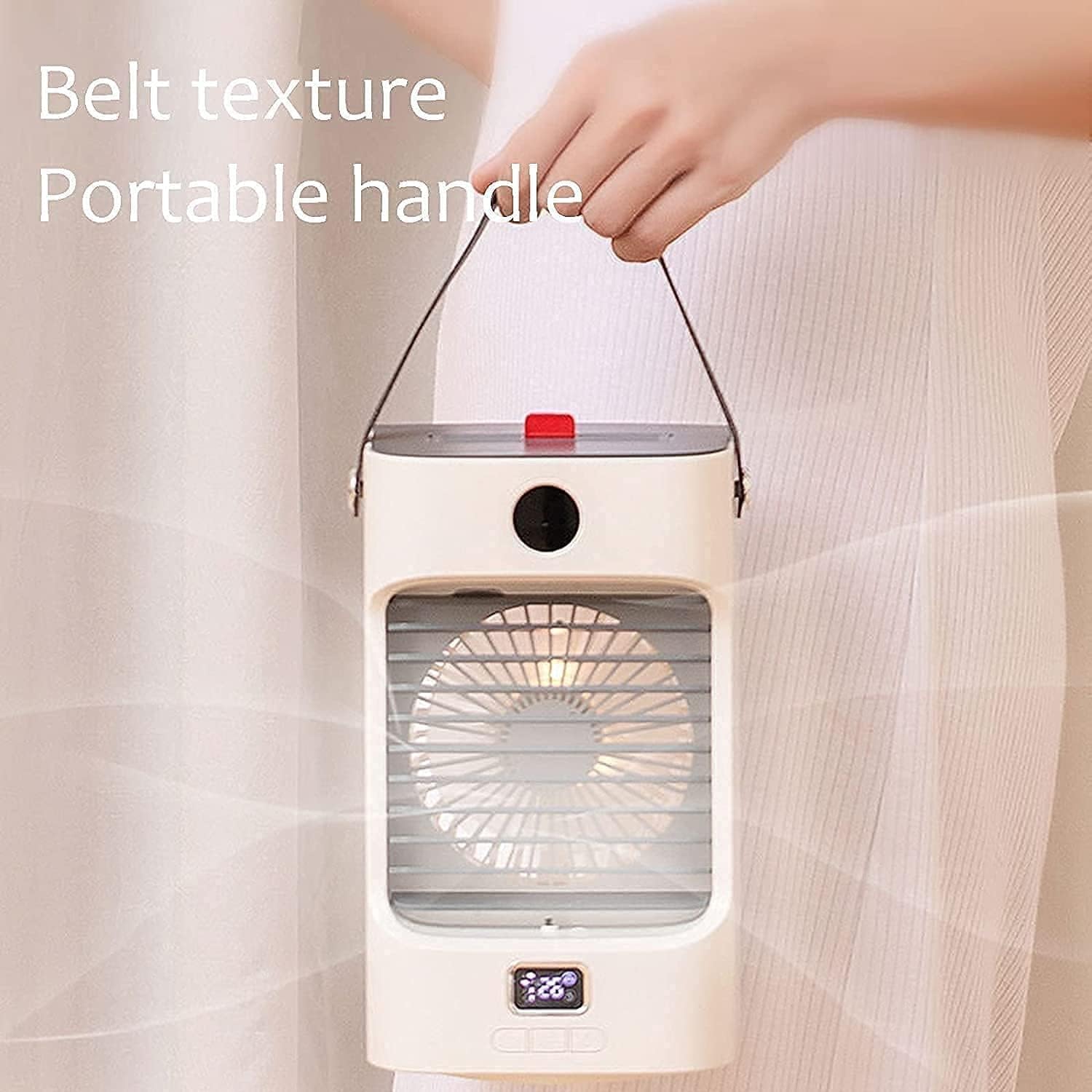 Portable Air Conditioners Fan, USB Personal Air Conditioner Fan with 3 Speeds, Air Cooler for Bedroom Home Office (Color : White)