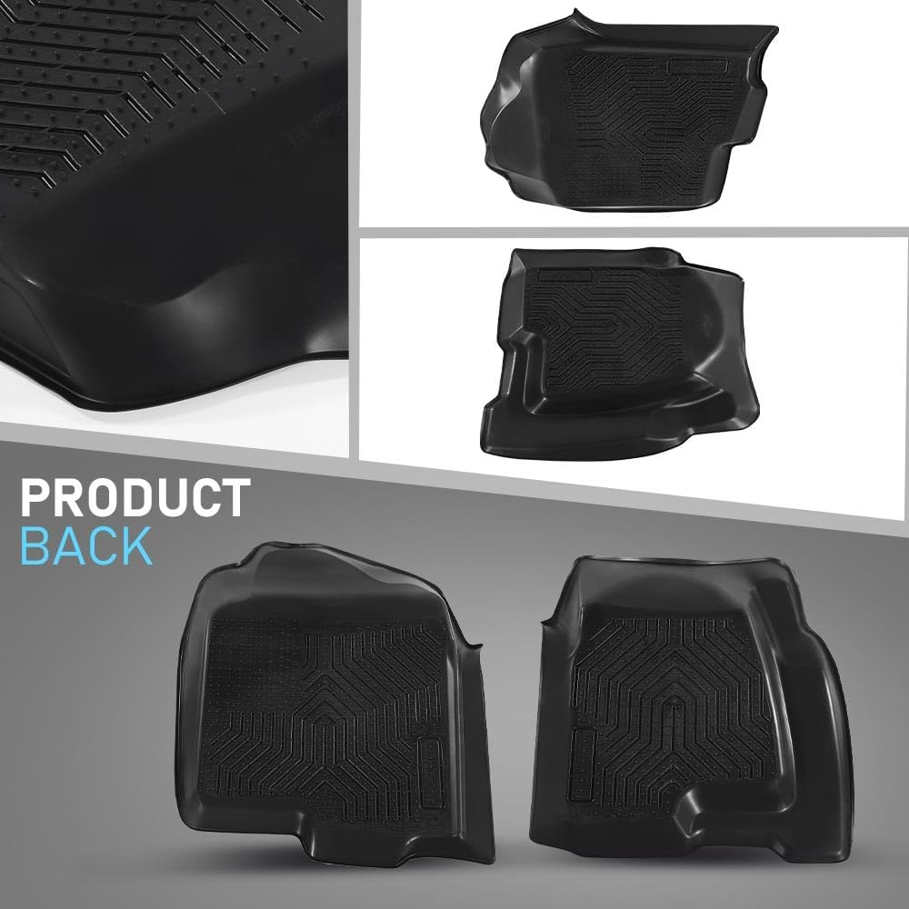 Floor Mats TPE Compatible with Chevy Silverado/GMC Sierra 1500 1999-2006 & Classic 2007 & 2500 2001-2004 3PCS Cargo Liners All Weather Protection Accessories