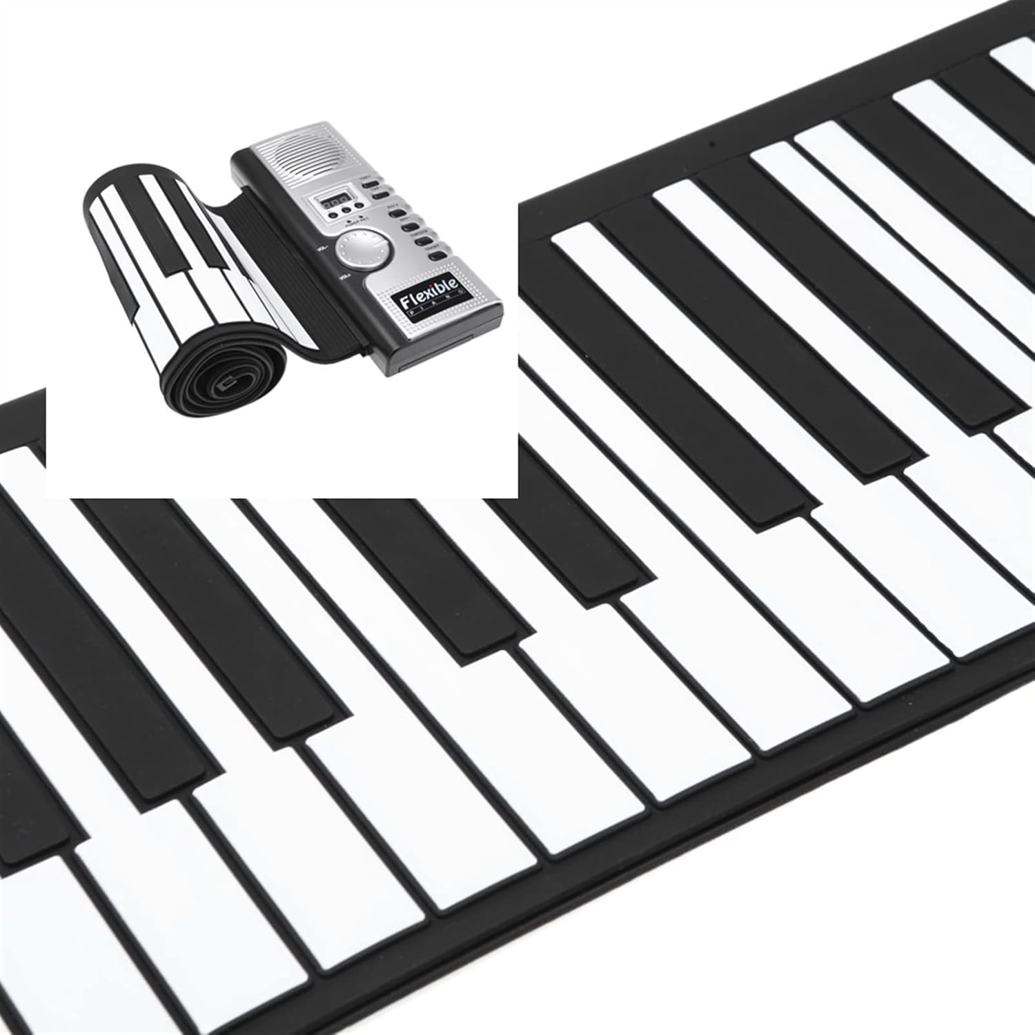 FLFL Electronic Folding Piano Portable 61 Keys Flexible Roll Up Piano USB Electronic MIDI Keyboard Hand Rolled Musical Instrument