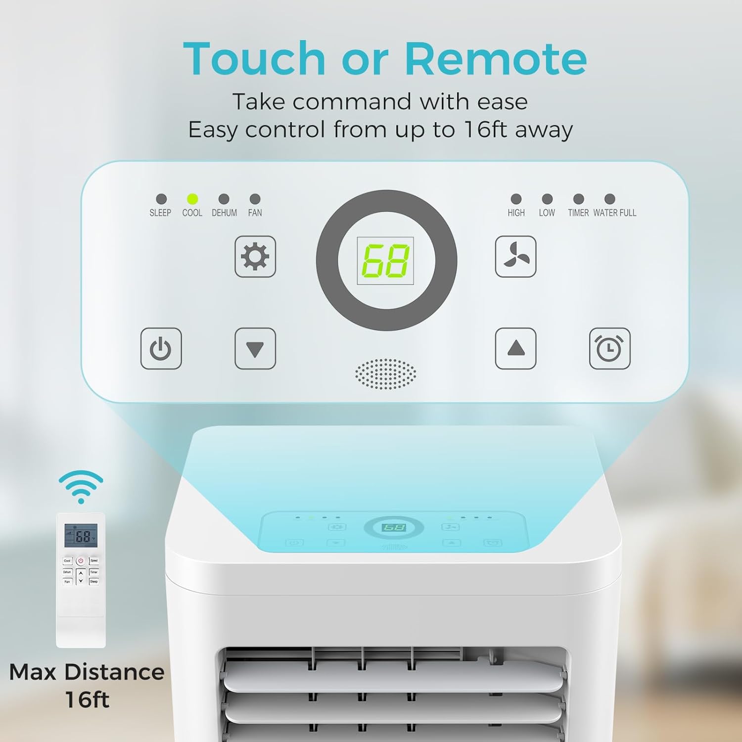 COWSAR 10,000 BTU Portable Air Conditioners, Portable AC Unit Cools Up to 450 Sq.ft with Remote, 4 Modes Room Air Conditioners with LED Display/Swivel Wheels/Installation Kits/Sleep Modes, White