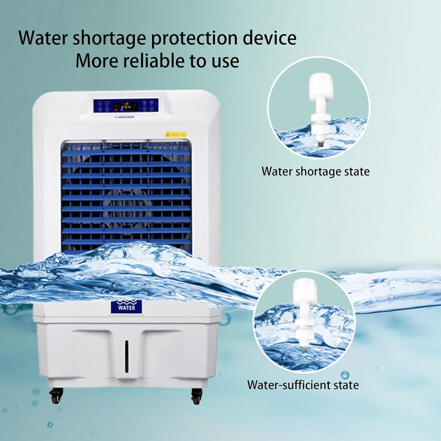 Evaporative Air Cooler, 3-Speed Swamp Cooler with Timer and Water Tank, Portable Windowless Air Conditioner for Room Office