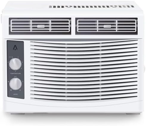 GarveeLife 5,000 BTU Window Air Conditioner - Cool up to 150 Sq. Ft. with Easy-to-Use Mechanical Controls and Reusable Filter, Perfect for Small Bedroom, Living Room, Home Office, White