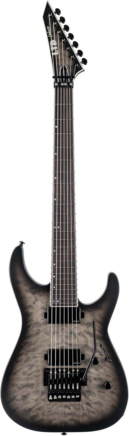 ESP LTD M-1007 Baritone Electric Guitar, Charcoal Metallic Satin