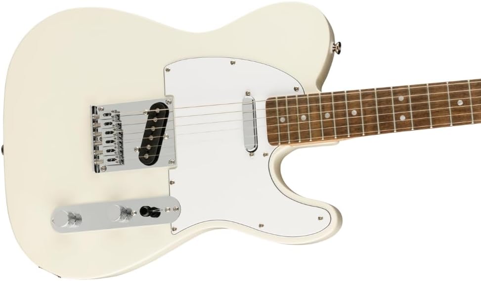 Fender Telecaster Guitar Squier Affinity Series Indian Laurel Fingerboard, Olympic White Bundle with 12x Fender Guitar Picks & Liquid Audio Instrument Polishing Cloth