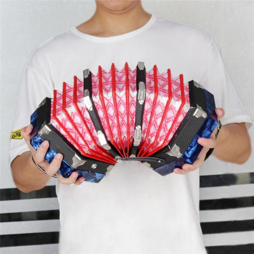 20 Keys Concertina Accordion, Professional Musical Instruments with Bag, for Adults for Instrument Supplies Beginners Students, Fascinating & Softer Sound