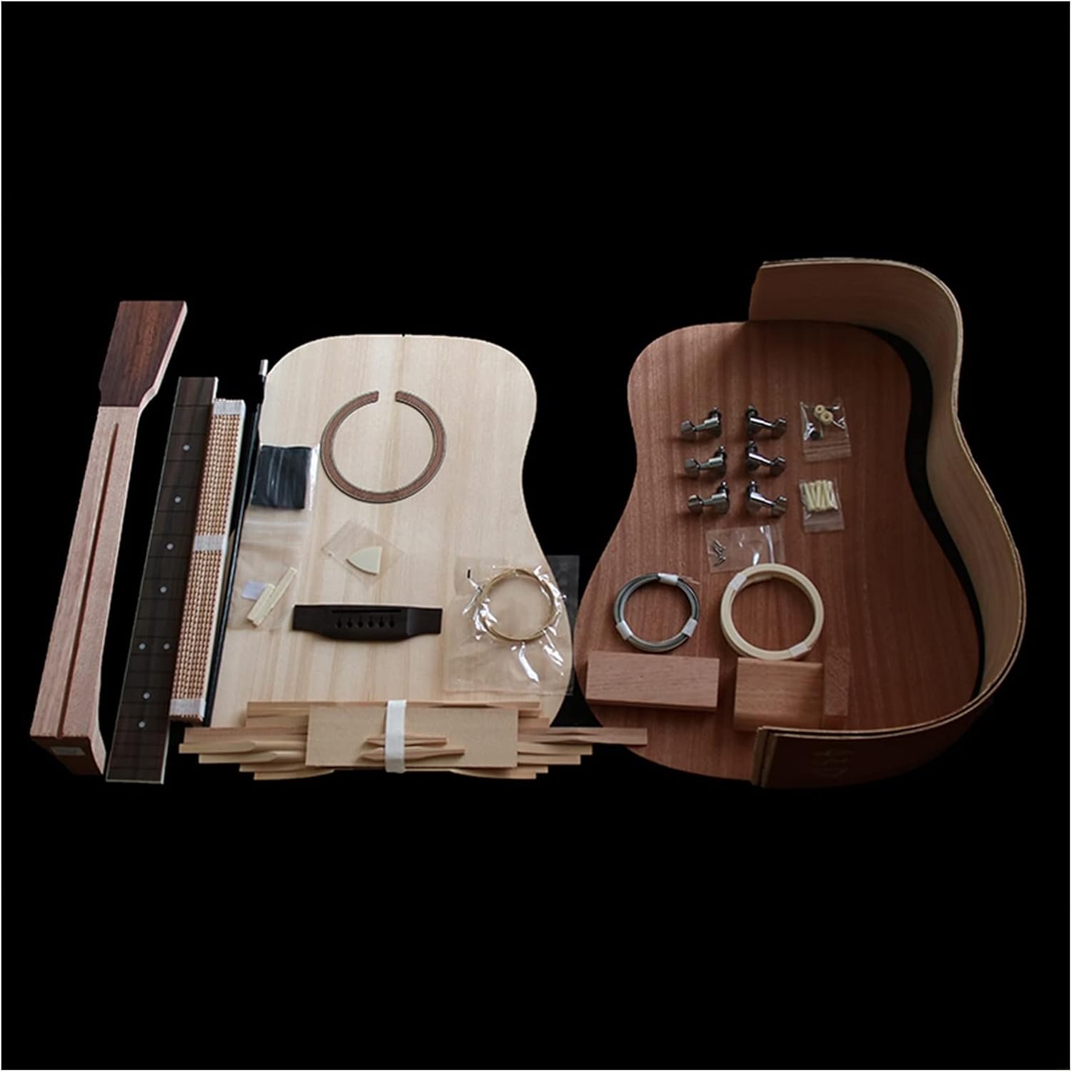 Learn to Make Guitar DIY Folk Face Single Guitar Accessories Package Full Set of Production Materials Unfinished Guitar Body