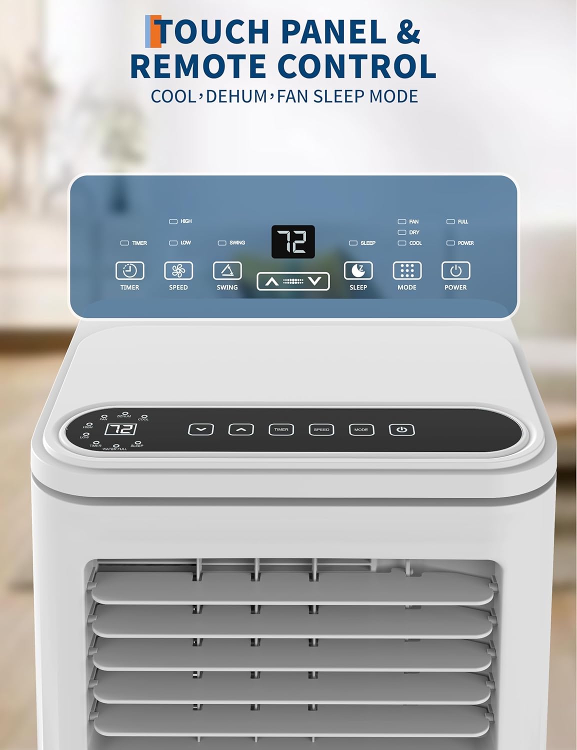 10,000 BTU Portable Air Conditioner for 450 Sq.Ft - Drainage-Free 3 in-1 w/Dehumidifier & Fan, 50dB Quiet & No Tools Window Kit for Bedroom/Office/Dorm