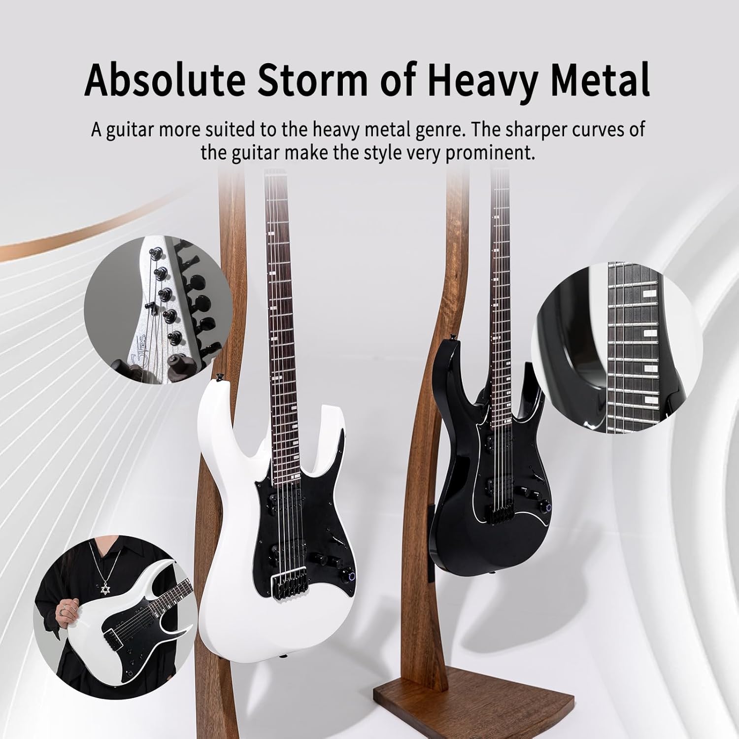 GTRS M800 Smart Electric Guitar Kit With Effects, Practice Guitar Intelligent System With HH Pickup, 80s Loop, 40 Drummer, 10H Bettaty Life, 6 Strings, Right Hand