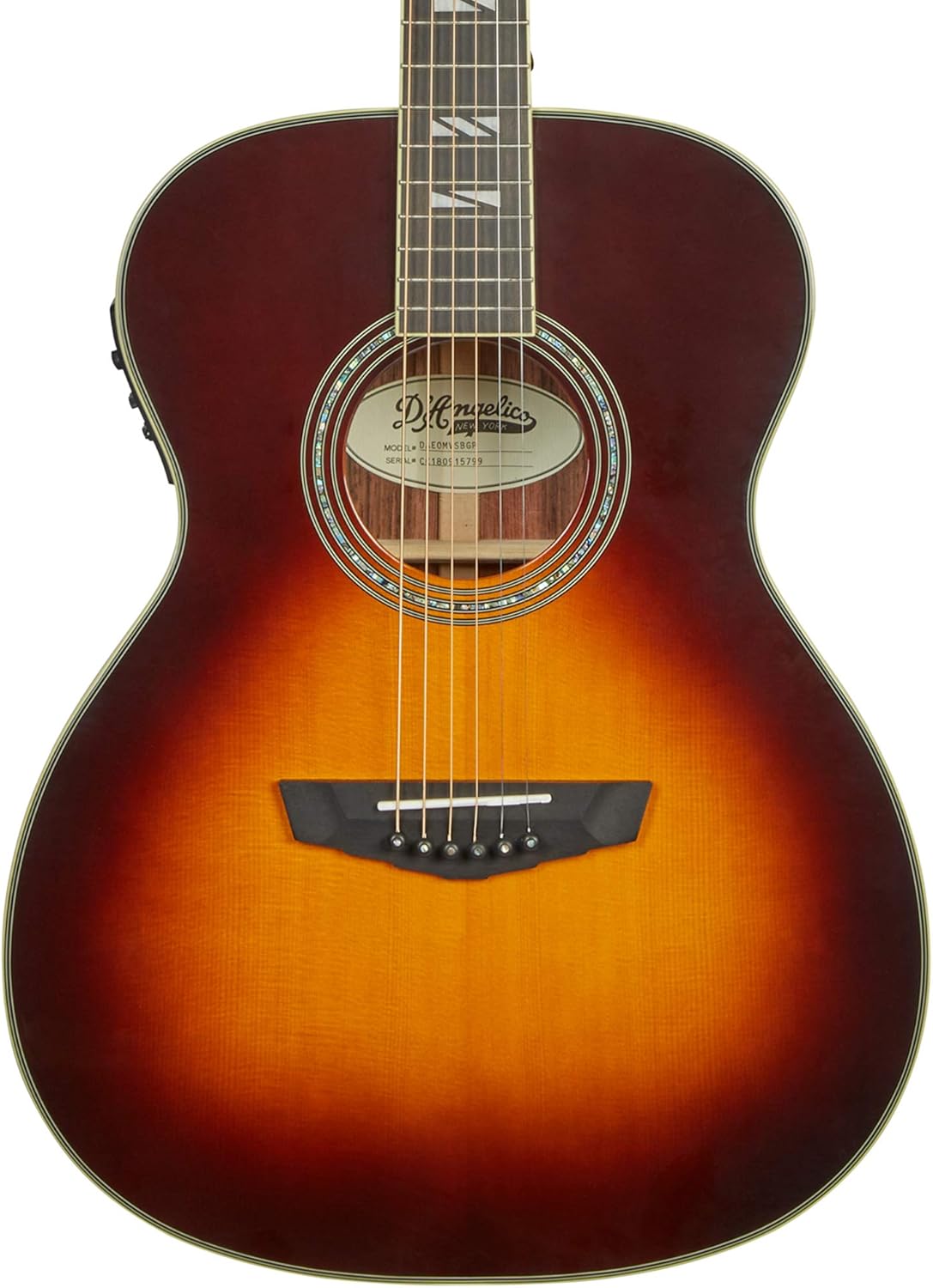 D'Angelico 6 String Acoustic-Electric Guitar, Right (DAEOMVSBGP)