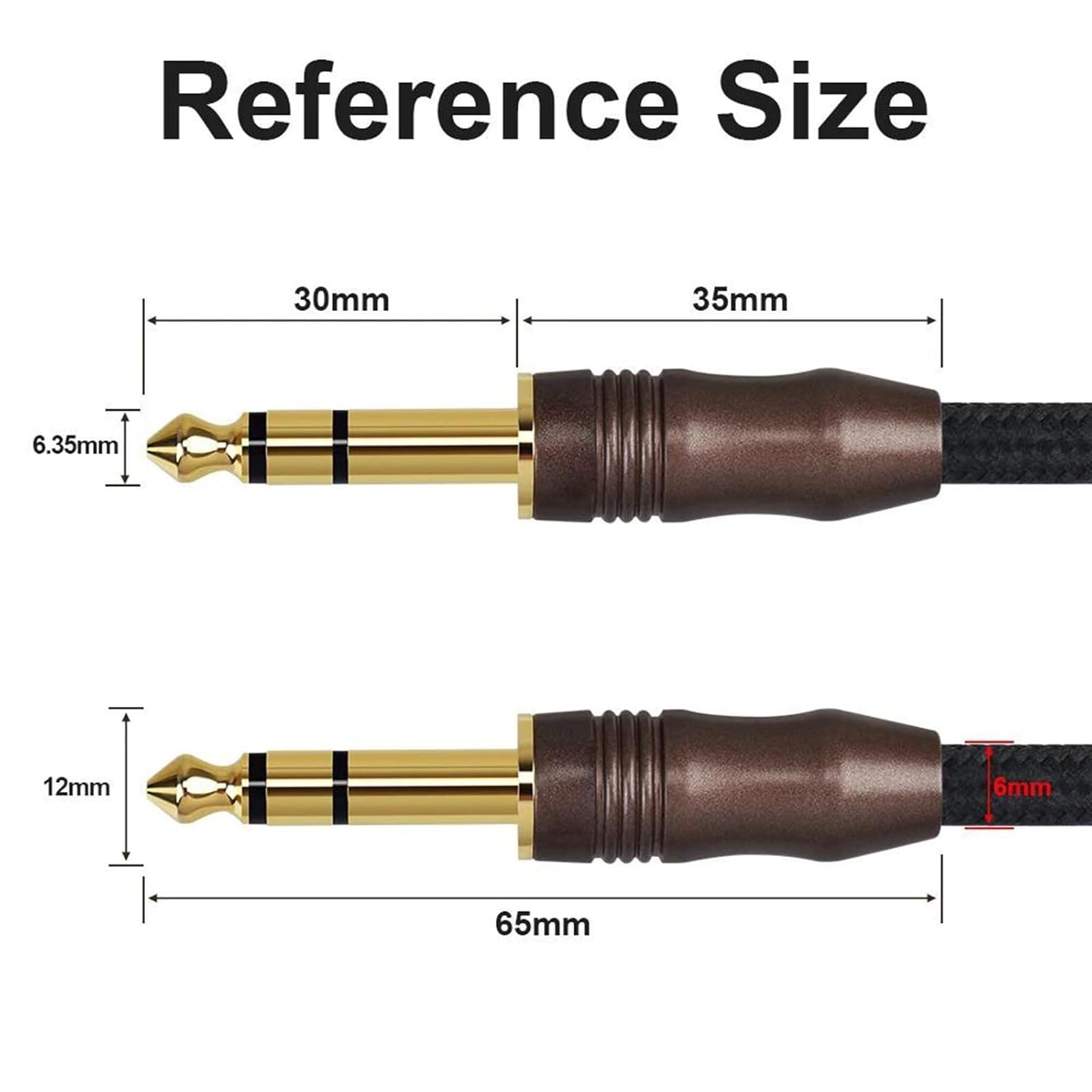 6.35mm 1/4'' TRS Audio Cable Male to Male Guitar Cable for Electric Guitar Bass Keyboard Amplifier Mixer (Color : 10M)