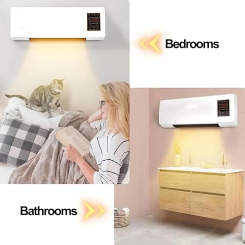 Climafy Portable Ductless Air Conditioner, Wall Mounted Split Max Air Conditioner, Mini Split Ac/Heating System Super Quiet Fast Cooling/Heating for Bedroom Living Room B 1PCS