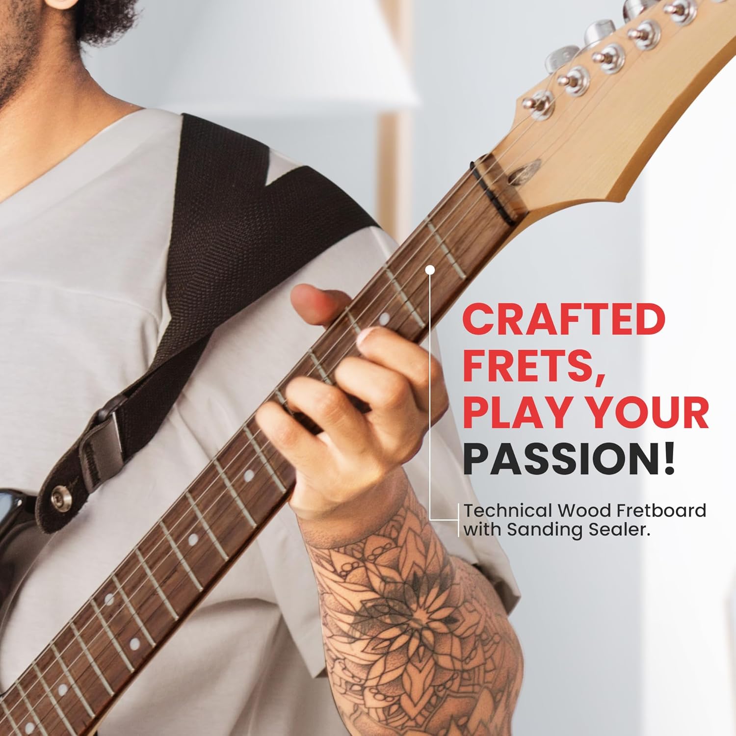 Pyle Unfinished Electric Guitar Kit - You Build The Instrument, Maple Neck With A Fretted Technical Wood Fingerboard, Basswood Body w/Sanding Sealer, Includes All Parts And Instructions - Pyle