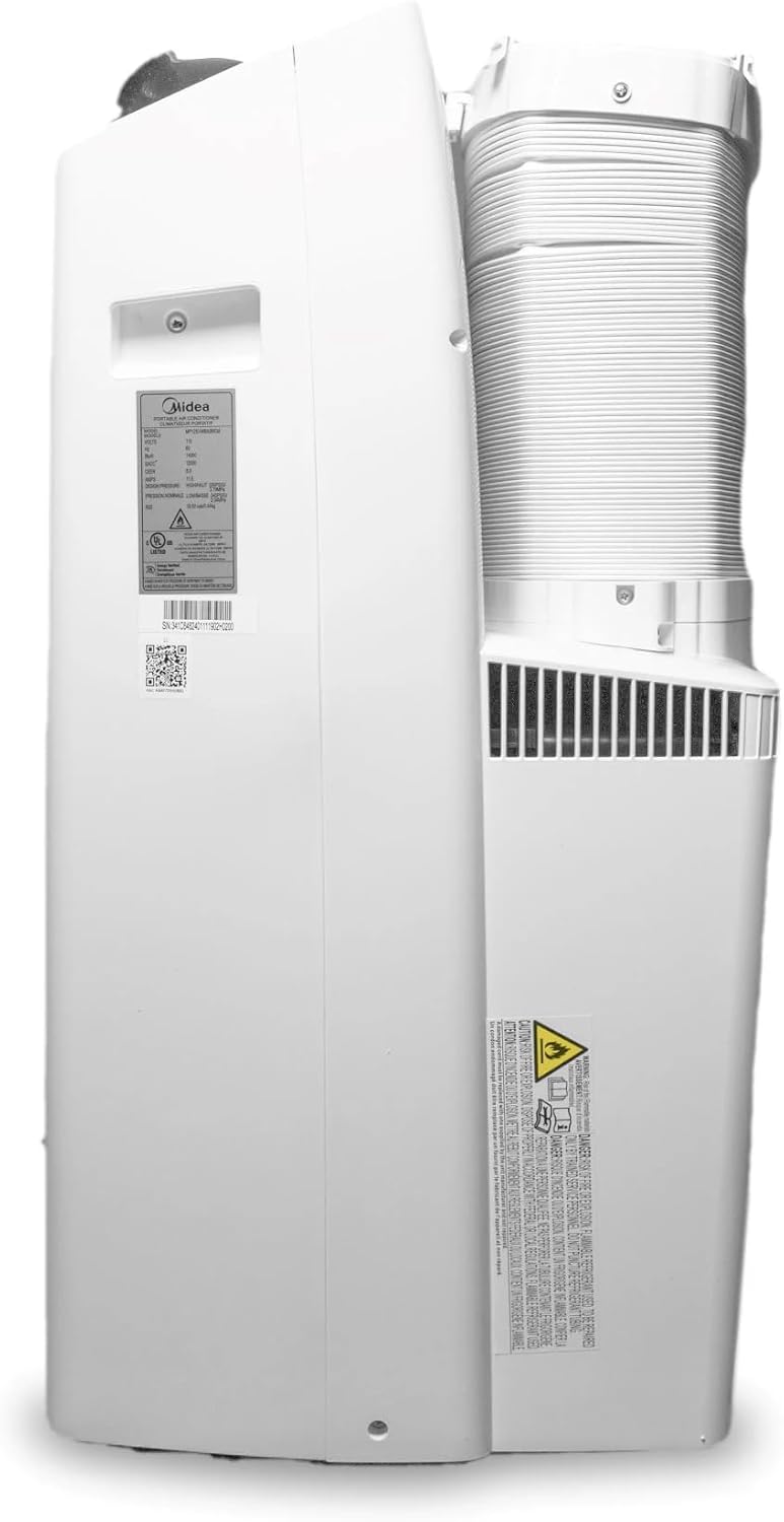 Midea Duo 14,000 BTU (12,000 BTU SACC) High Efficiency Inverter Quiet Portable Air Conditioner,with Heat up to 550 Sq. Ft.,white, Works with Alexa/Google Assistant, with Remote Control & Window Kit