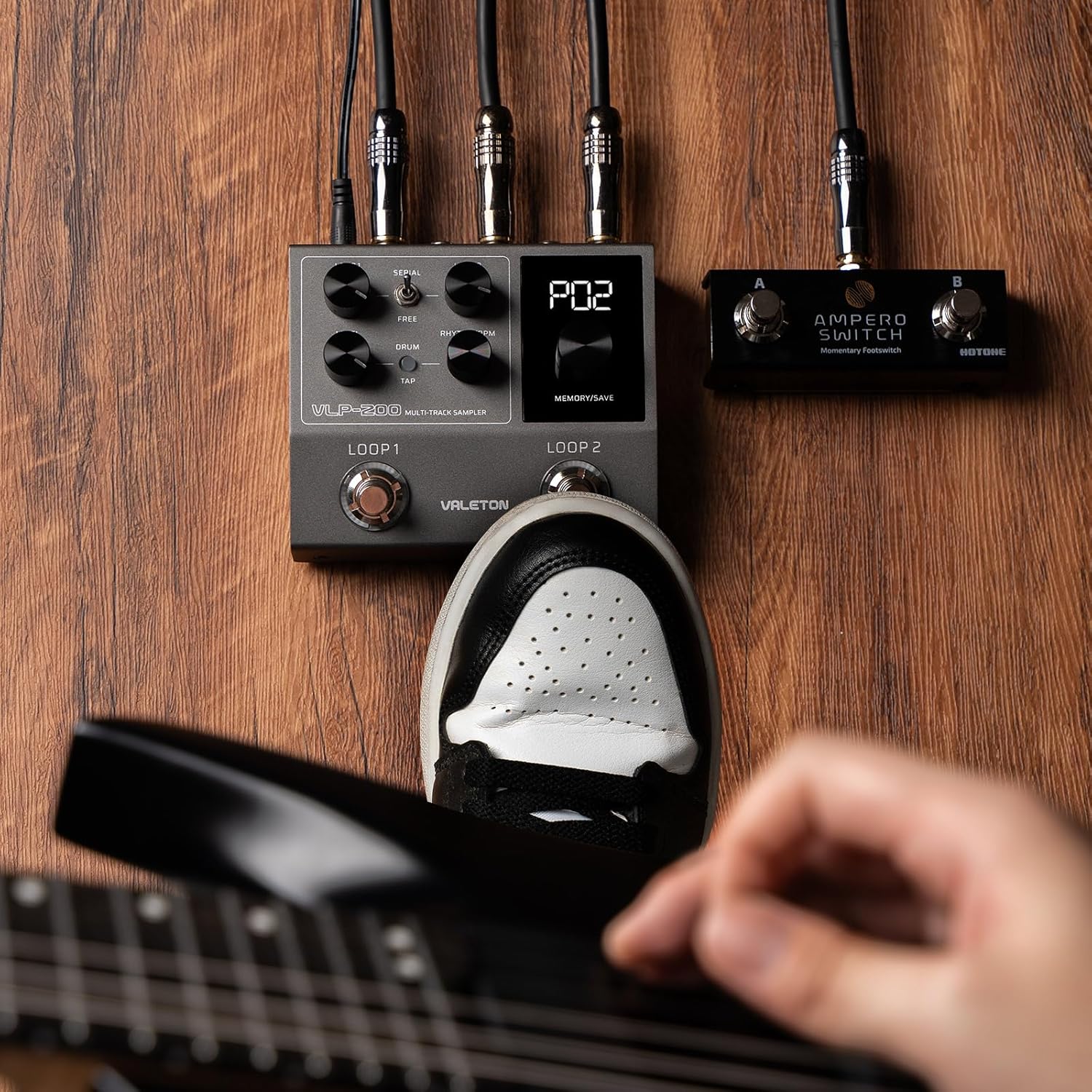 VALETON Looper Pedal Dual Track Stereo Looper for Guitar, Bass, Keyboard, Vocals Drum Machine 99 Project Storage spaces Software Support VLP-200(Included 1 PCS Additional 15 CM TS Cable)