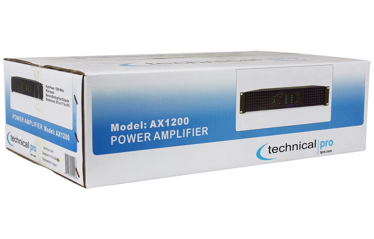 New Technical Pro AX1200 1200 Watt 2-Channel Amplifier 2U Rack DJ Power Amp