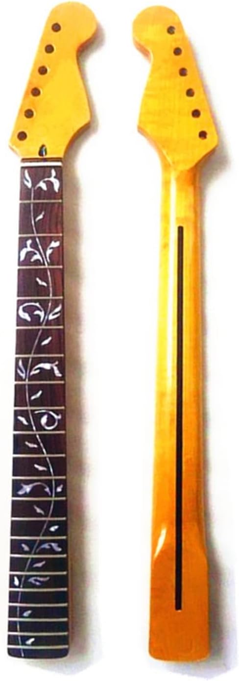 21 22 Frets Maple Electric Guitar Neck Yellow Guitar Accessories Parts Unfinished Guitar Neck (Color : 22frets)