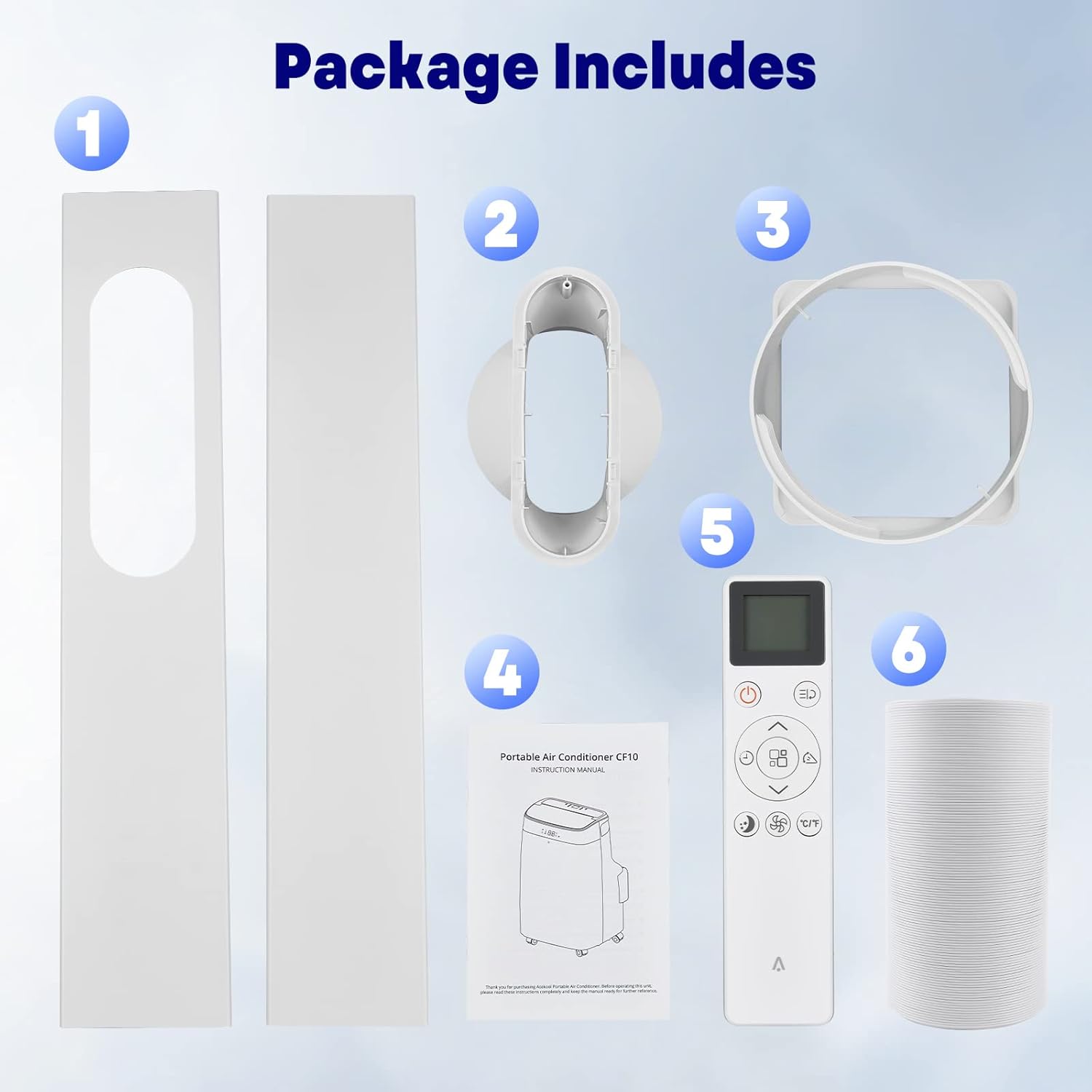 Portable Air Conditioner 10000 BTU with Remote, 4-In-1 AC Unit for Rooms Up to 450 Sq.Ft, Cooling, Fan, Dehumidifier & Sleep Mode, 3 Speeds, Auto Swing, 24H Timer for Home, Bedroom, Office