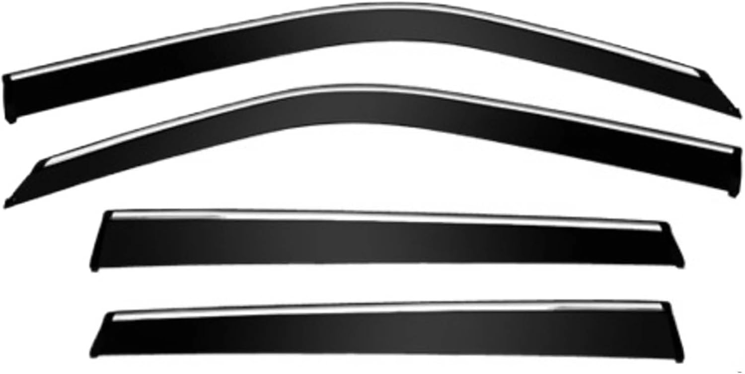 Window Deflectors for Isuzu D-MAX Pickup Truck MK1-RA-RC 2002-2010, Sun Rain Guard Window Visors Vent Shades with Bright Stripes Car Accessories