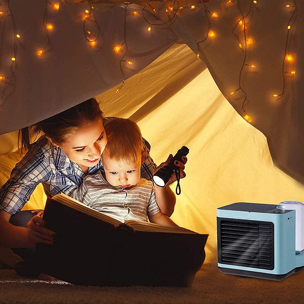 Evaporative Coolers Portable Air Conditioner Fan, Silent Electric Fan Air-coo Mobile Water-coo Humidifier Small Air Conditioner for Home Or Office