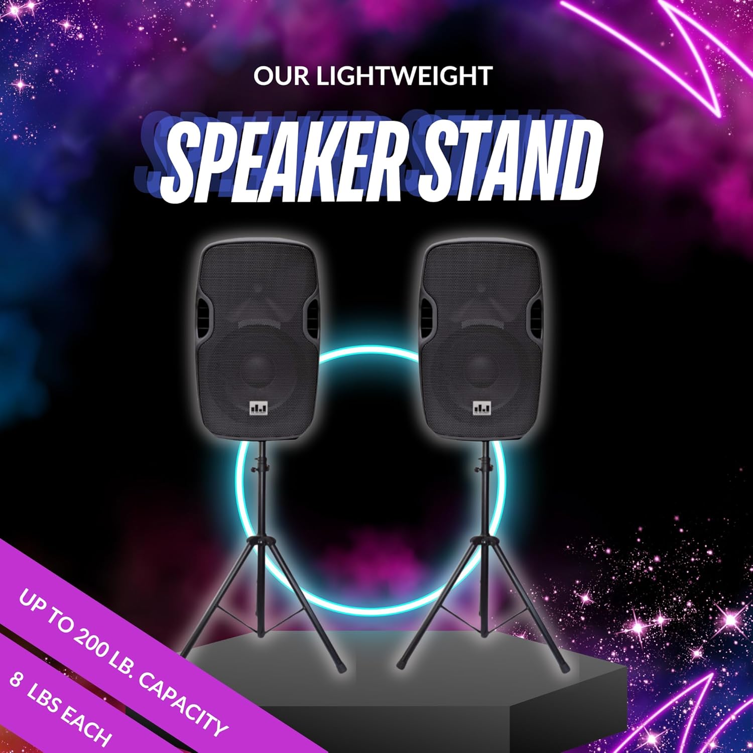 MUSYSIC PA15-MX800 Professional PA System – 8 Channel Audio Mixer with Built-in 4500 W Amplifier 15” Studio Wireless Speakers Bluetooth/USB/SD/FM UHF Wireless Microphone System Stands Pair