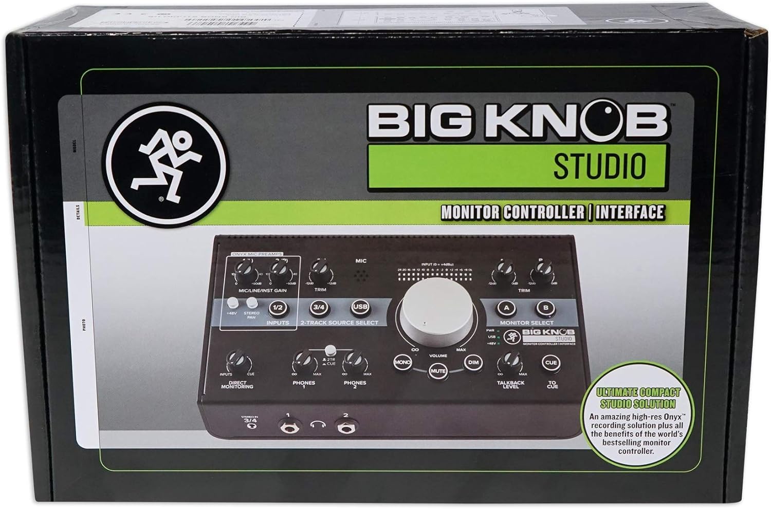 Mackie Big Knob Studio + Plus Monitor Controller Interface +Microphone+Mic Stand