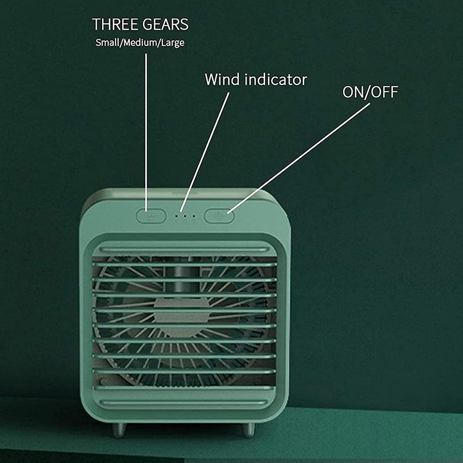 Portable Conditioner Small Personal Evaporative Air Cooler and Humidifier Fan Mini AC (Green)