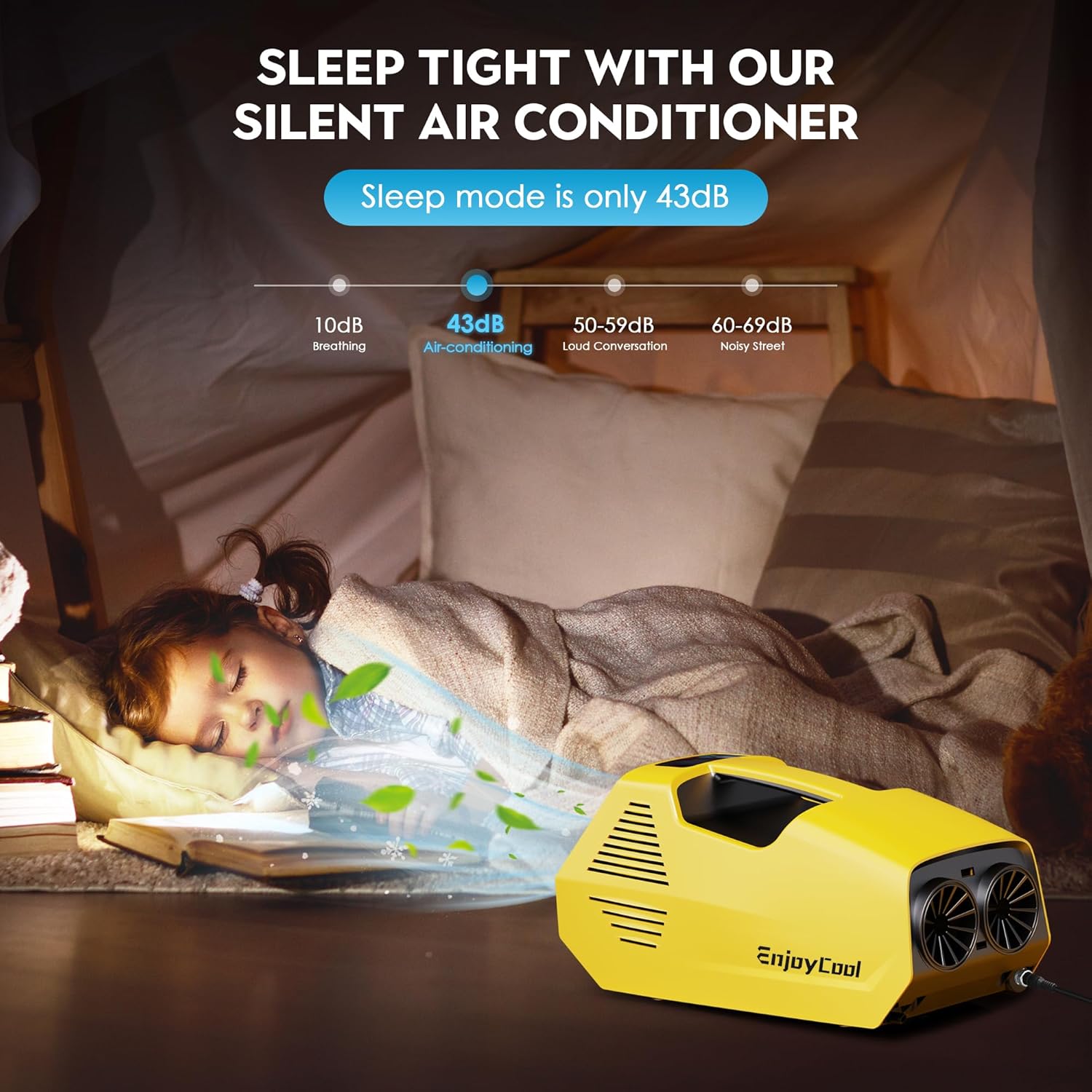 2380BTU Camping Air Conditioners - 14lb Tent Air Conditioner with Remote Control, Portable ac for Truck Outdoor/RVs/Fishing or Pet (Battery Not Included)