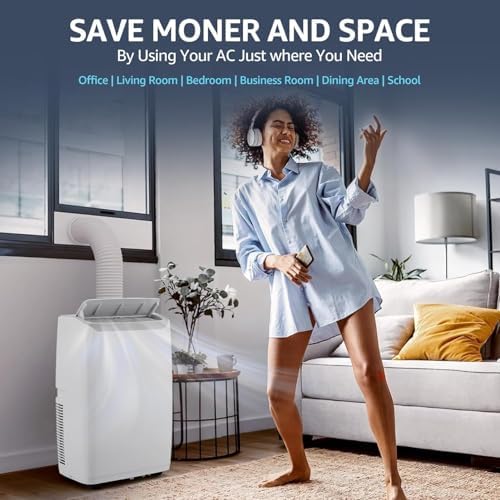 14000 BTU Portable Air Conditioner 3-IN-1 With Dehumidifier & Fan, Remote Control, Effective Humidity Reduction, Versatile Modes, Enhances Air Circulation, Cools Up to 750 Sq.Ft