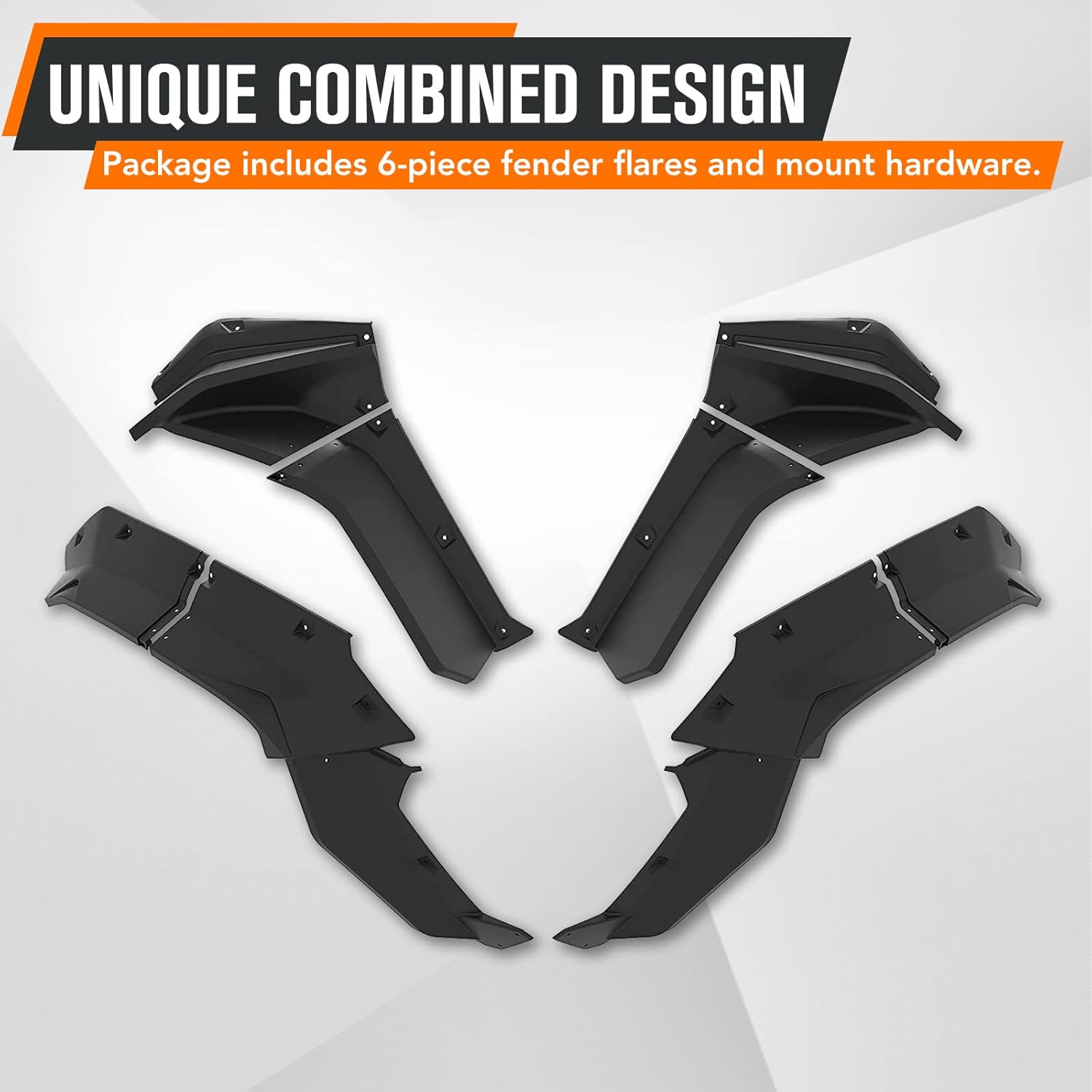 HAKA TOUGH Wider Extended Fender Flares for Kawasaki Teryx KRX 1000 2 Door 2020-2025, Front & Rear XXL Mud Flaps Mud Guards Extension Accessories, Replace OEM # 99994-1324, 8PCS