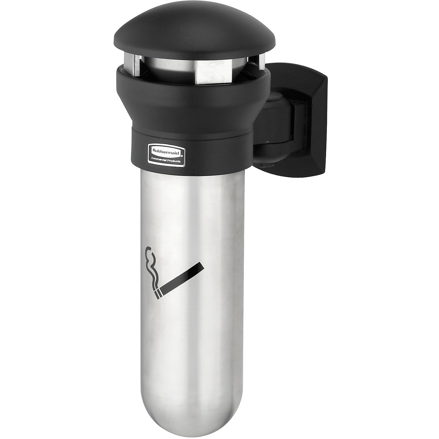 Rubbermaid Commercial Products Infinity Wall-Mount Smoker's Management Station, 3/5 Gallon, Silver, Weather Resistant Cigarette Butt Receptacle/Disposable, Outdoor Ashtray For Restaurant/Office/Mall