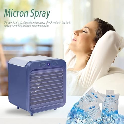 Portable Air Conditioner & Humidifier, Summer Evaporative Air Cooler, Nano Spray Purification, Quiet & Compact, Ideal for Home, Office & Car