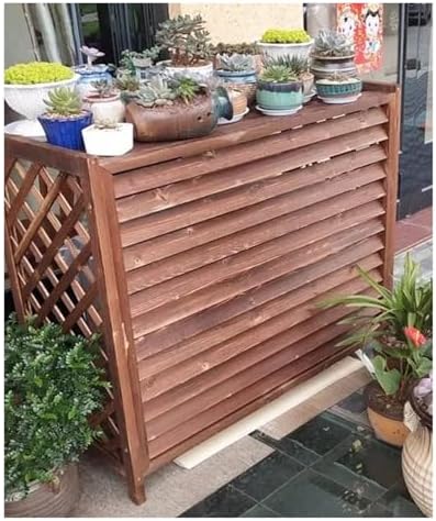 Air Conditioner Cover Fence Screen Privacy Screen Decorative to Hide Air Conditioner, Outdoor Pool Equipment Trash Can Enclosure, Ac Fence for Outside Unit Decorative Flower Stand(81x30x72cm)