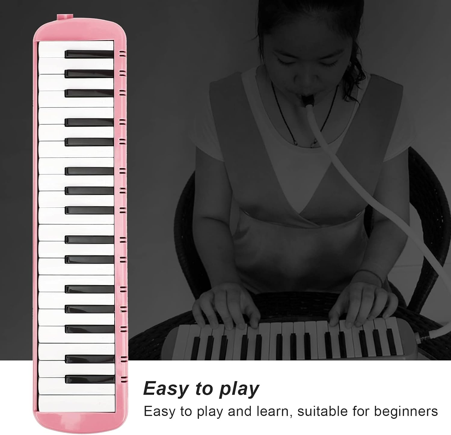 37 Key Melodica Musical Instrument, Air Piano Keyboard, Blow Keyboard Wind Instrument for Adults