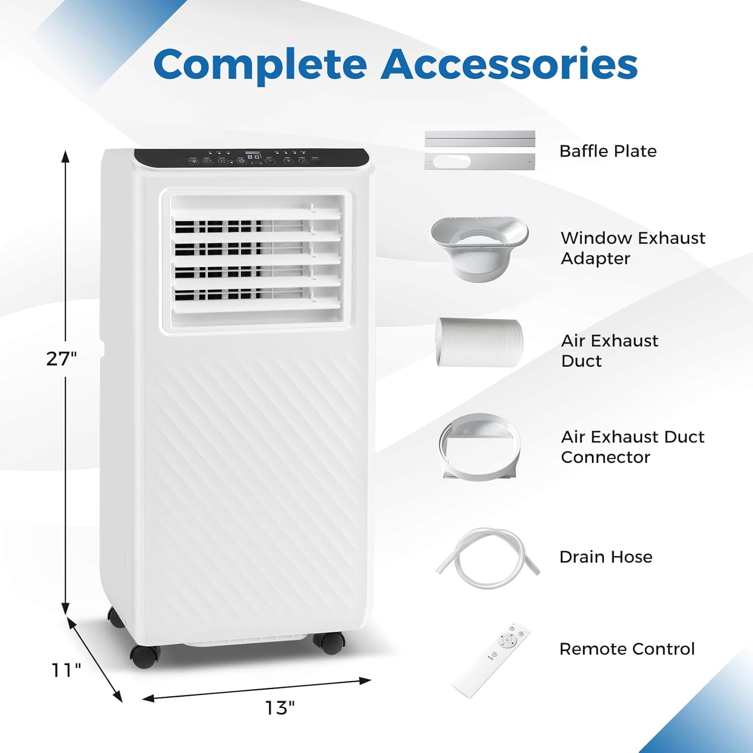 DORTALA 10000 BTU Portable Air Conditioner, 3 in 1 Floor Standing AC Unit with Fan & Dehumidifier, Quiet AC Unit with 24H Timer, Remote Control & Installation Kit for Rooms up to 350 Sq.Ft