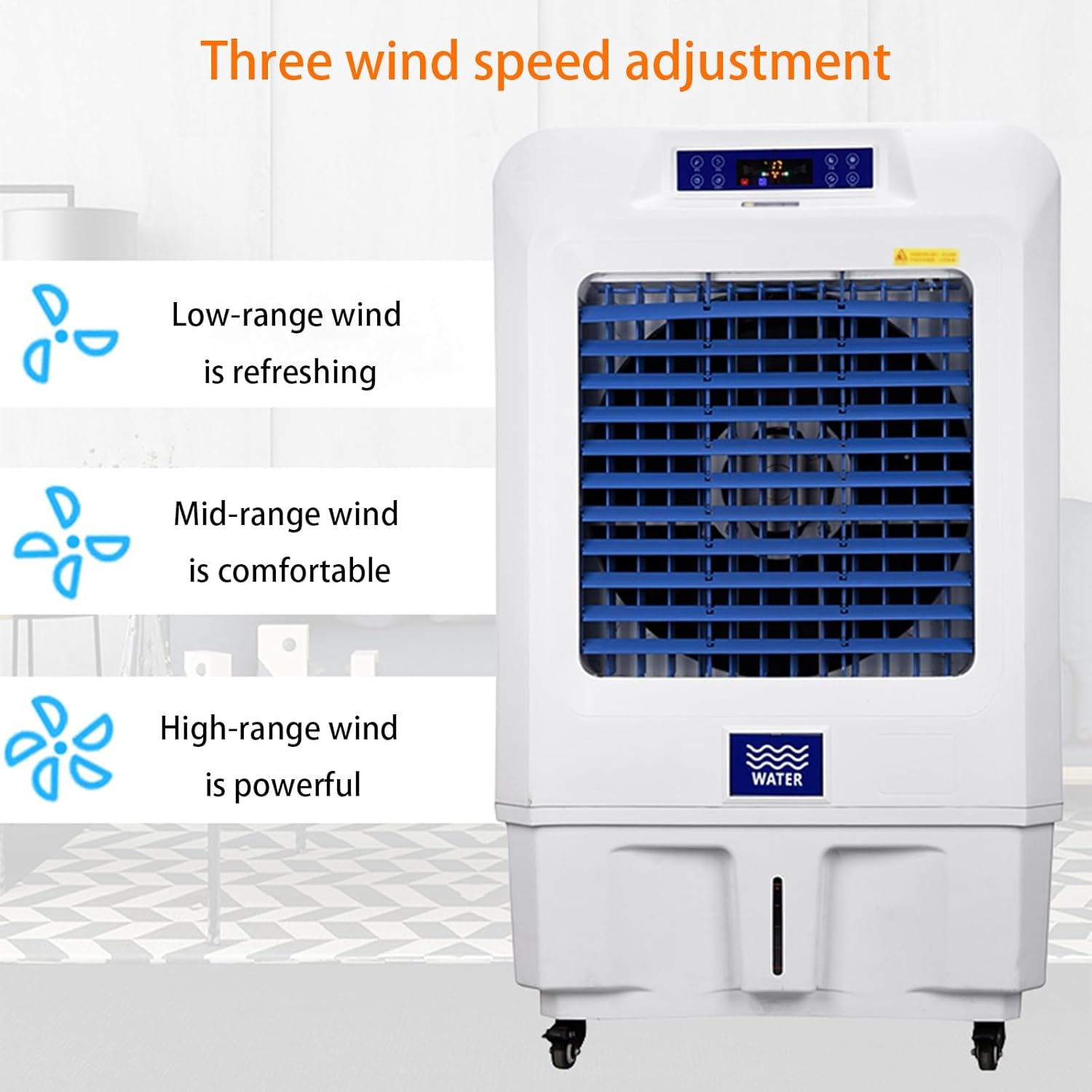 Evaporative Air Cooler, 3-Speed Swamp Cooler with Timer and Water Tank, Portable Windowless Air Conditioner for Room Office