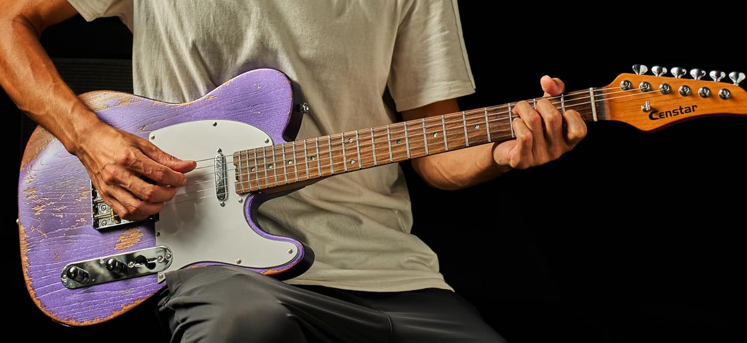 Relic Electric Guitar,ELM Body and Maple Neck,Bone Nut,6-String Relic Guitar,Professional/Full Size/Electric Guitars for Adults.