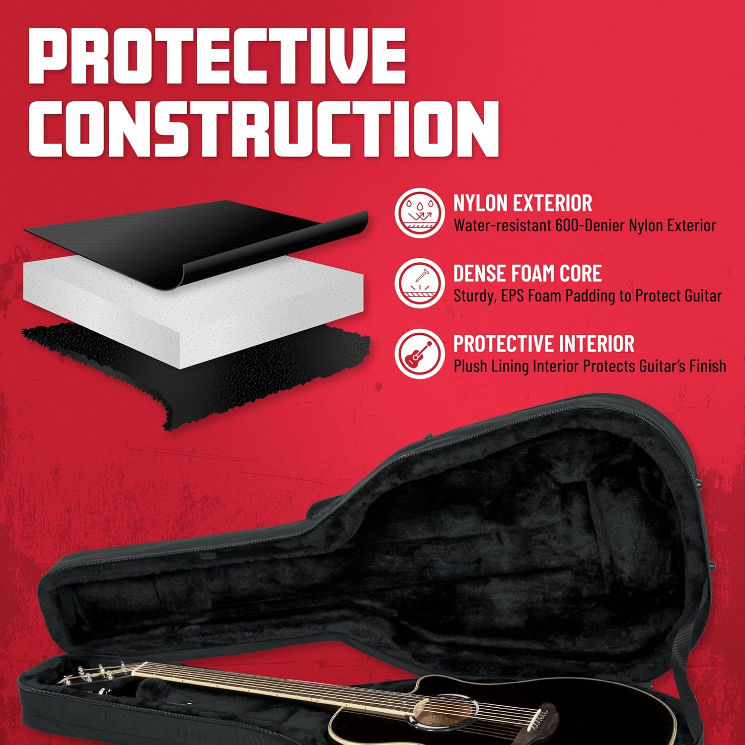 Gator Cases Lightweight Polyfoam Guitar Case for Yamaha APX-Style Guitars, (GL-APX)