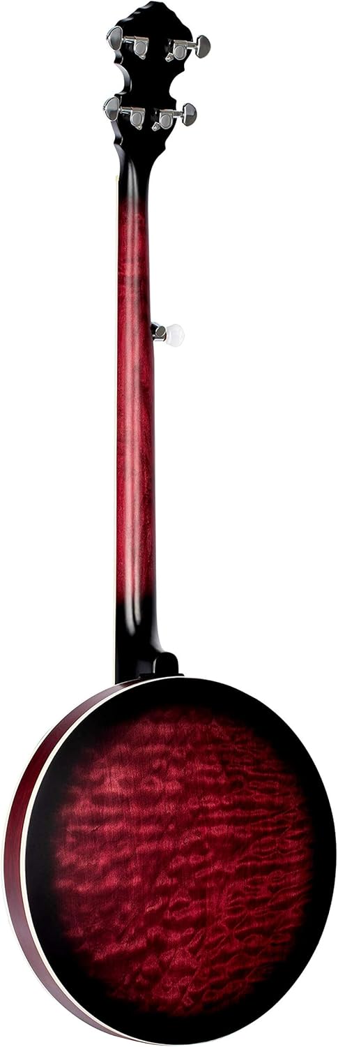 Ortega Guitars Facon Falcon Series 5-String Quilted Maple Resonator Acoustic-Electric Banjo w/Bag, Right (OBJE400TFR)