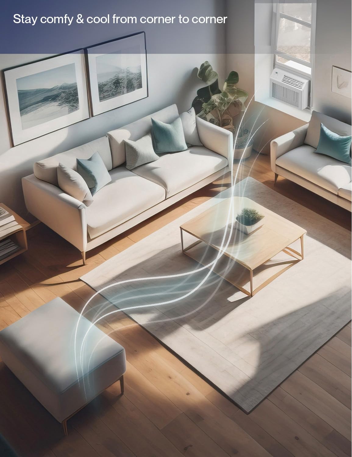 ULTRA HYPER HEAT 10,000 BTU Window Air Conditioner, Smart Cooling for Rooms up to 450 Sq.Ft, Mobile App Control, Quiet Operation, 3-in-1 Function with Cooling, Fan & Dehumidifier