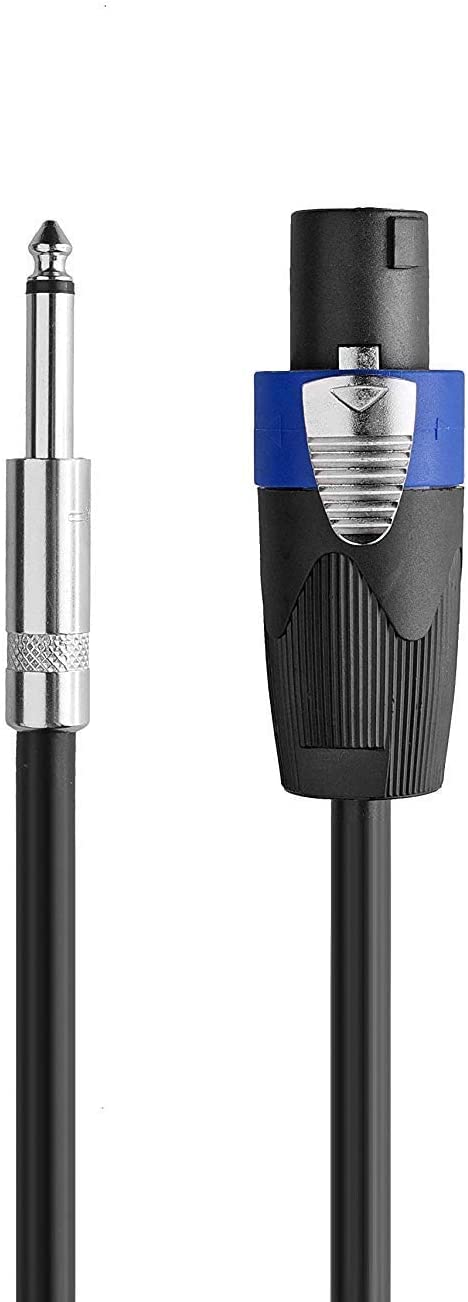 Pro 200 Feet Speakon to 1/4 Speaker Cable - 200 ft 12 Gauge Speakon to 1/4 Male Inch Audio Amplifier Connection Heavy Duty Cord - Single