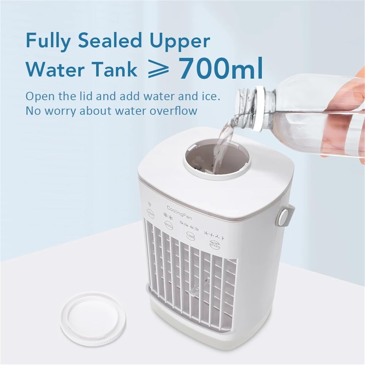 Portable Air Conditioner, Portable Air Conditioner with Colorful Atmosphere Light Water Cooling Fan,Desktop Fan for Home Outdoors