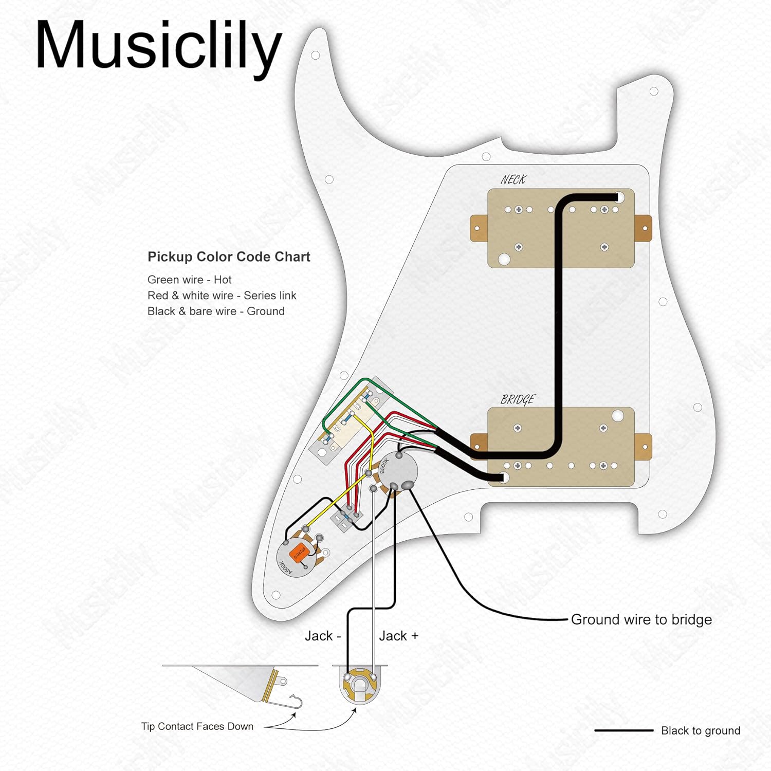 Musiclily Pro-SE ST-HH-OMHA Pre-wired Pickguard with Alnico 5 Humbuckers Mini Toggle Switch for Strat Style Electric Guitar, 3Ply Black with Zebra Pickup