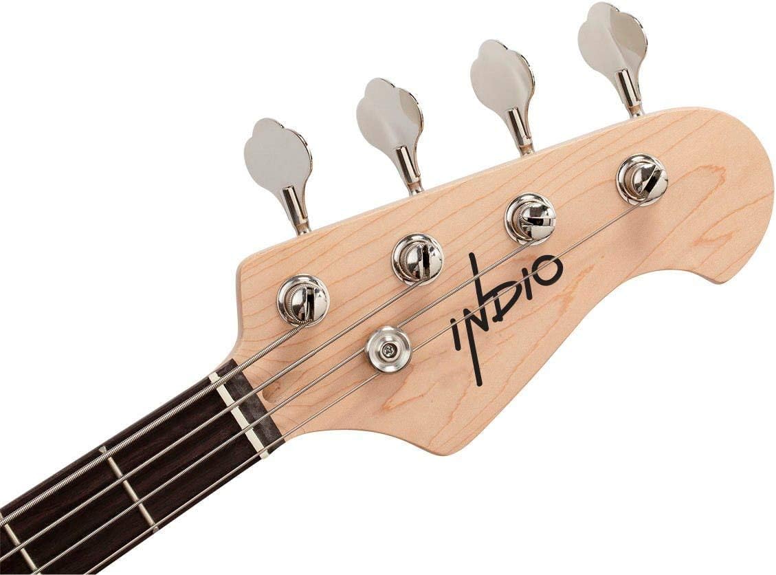 Monoprice Jamm Flamed Maple Electric Bass - Natural, with Gig Bag, 4 Strings, Double‑Cutaway Solid Body - Indio Series