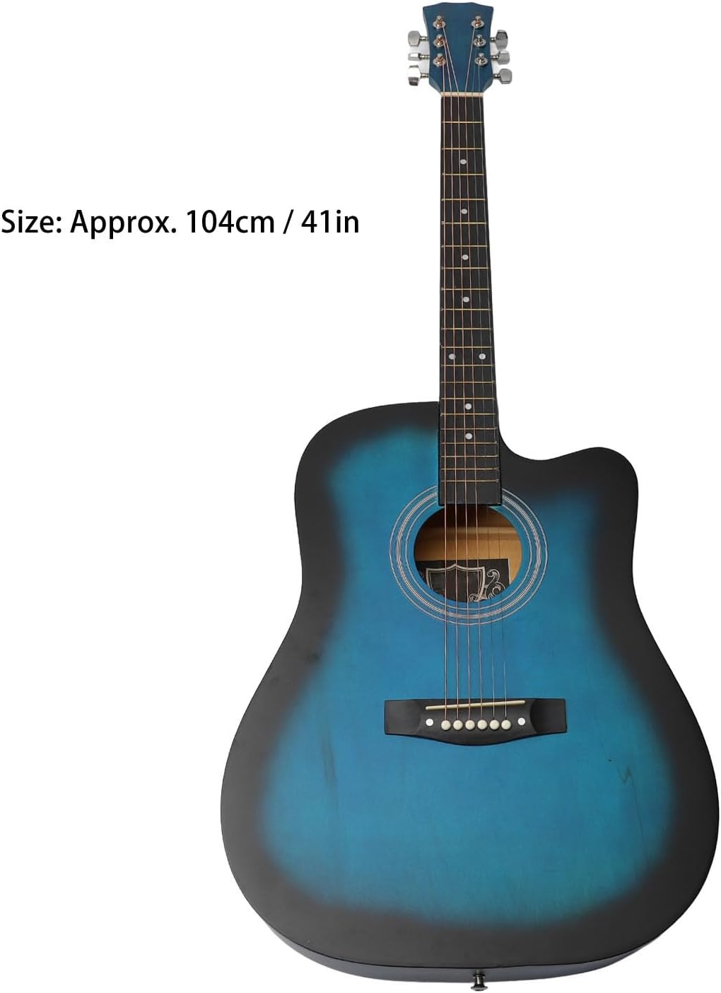 Acoustic Guitar Kit, 41 Inch Guitar Set for Beginners with Picks Capo Spare Strings Strap Bag Basswood Matte Finish Portable