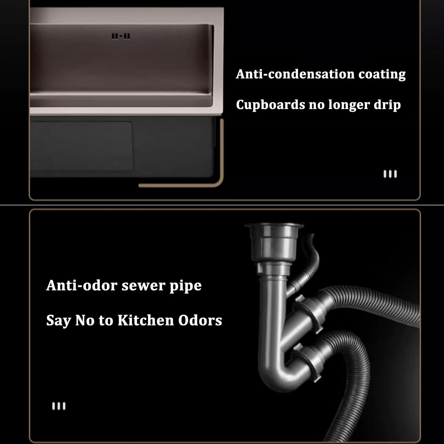 Kitchen Sink Tap,Stainless Steel Sink Gray Large Double Bowl Sink Kitchen Sink Pullout Faucet Glass Washer and Other Accessories Included,75x40x20cm,88x45x20cm