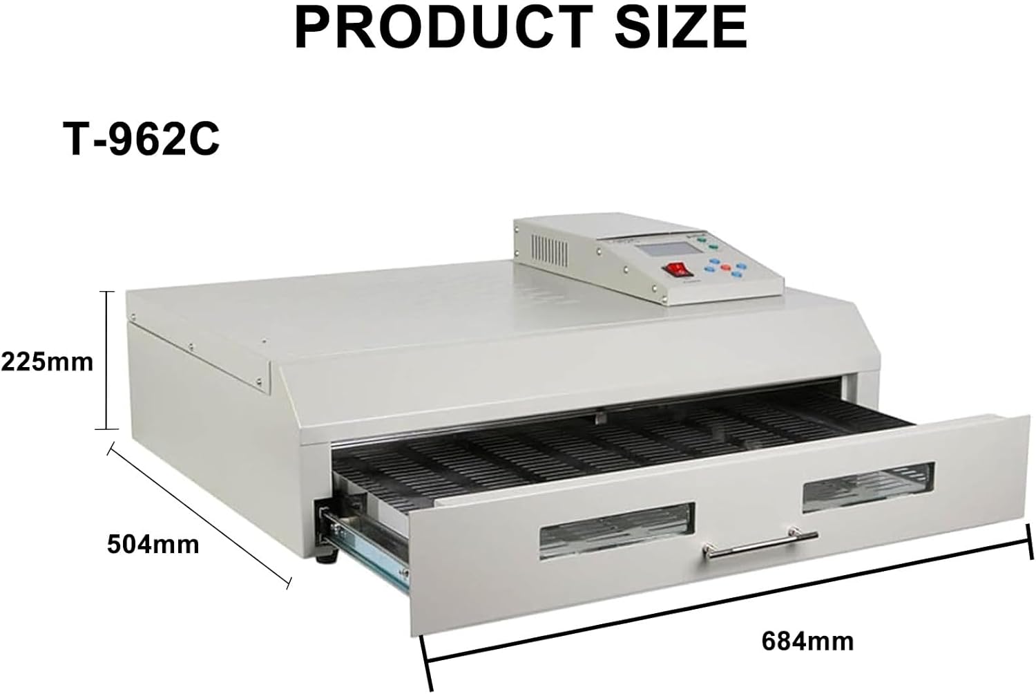 Drawer Type Glass Heating Machine, 800W/1500W/2500W Infrared Heater, BGA SMD SMT Rework Station, for Chip Repair, Product Adhesive Curing, Circuit Board Heating,T962C