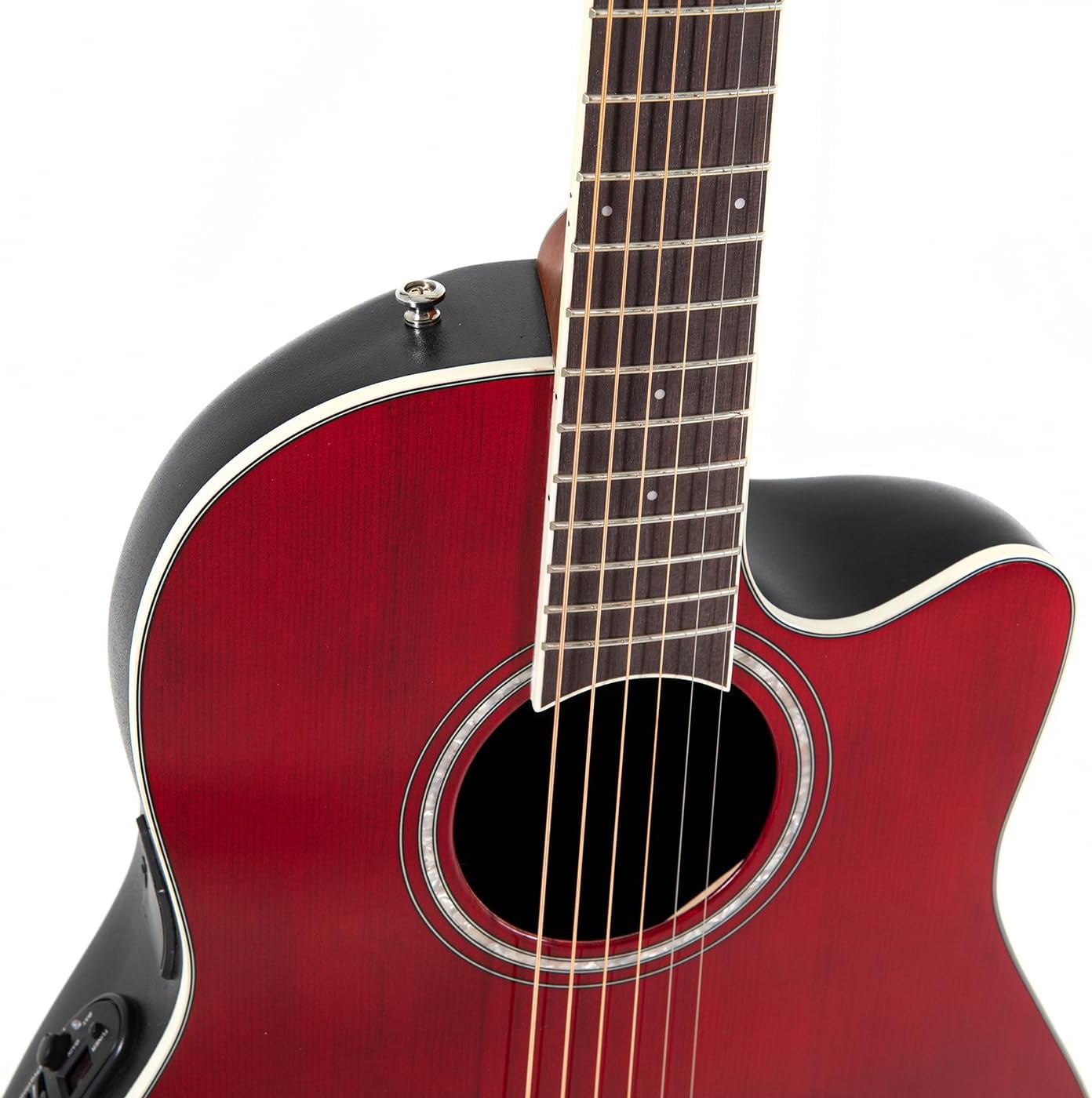 Ovation CS24-RR Celebrity Standard Mid Depth Ruby Red elektrisch-akoestische westerngitaar (OV531124)