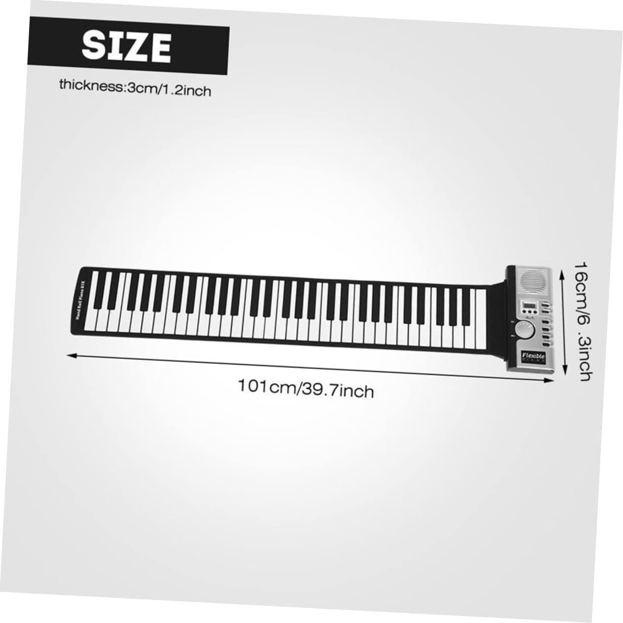 Foldable Silicone Keyboard Piano with Speaker Keys Portable Electronic Music Instrument for Beginners and Adults Midi Compatible for Easy Music Production